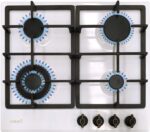 ENCIMERA CATA GAS ACERO BLANCA 4F