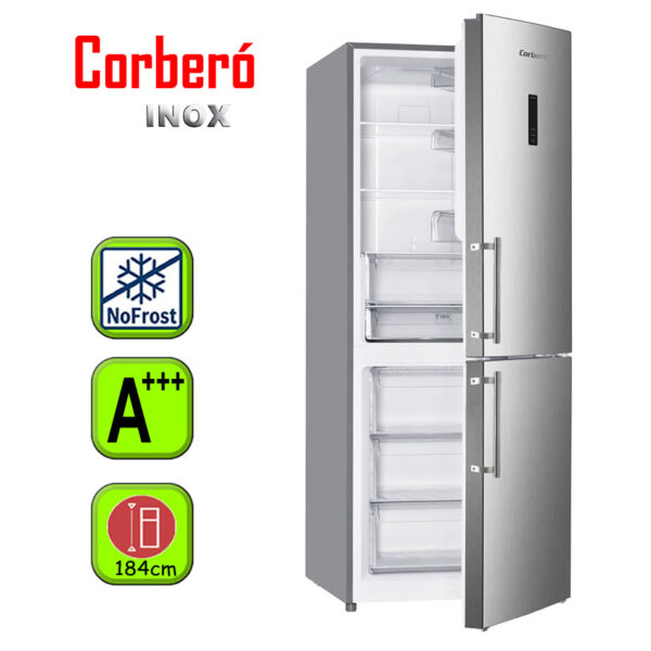 FRIGORIFICO CORBERO 185X60 NF A+++ INOX DISPL