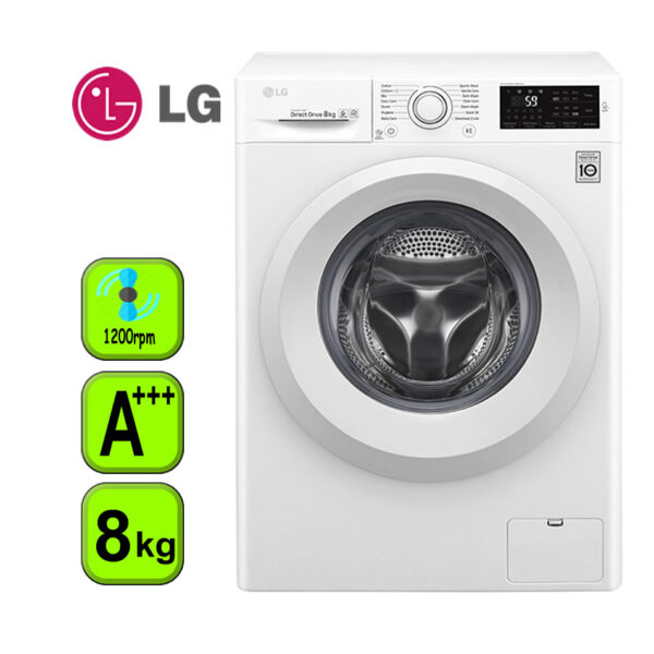LAVADORA LG 8KG 1200 RPM A+++ S. 7 DIREC DRIVE