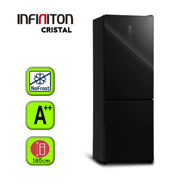 FRIGORIFICO INFINITON CRISTAL 185X60 NEGRO A++