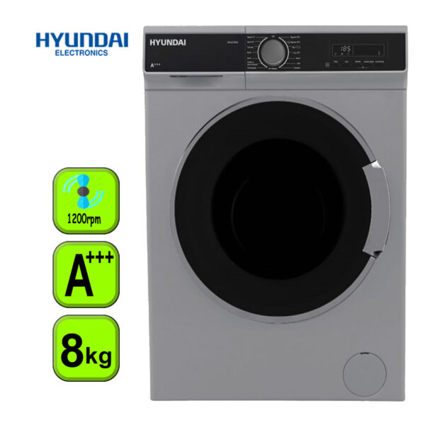 LAVADORA HYUNDAI 8 KG 1200 RPM A+++ INOX