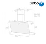 CAMPANA TURBOAIR 60 CM CRISTAL NEGRO - Imagen 2