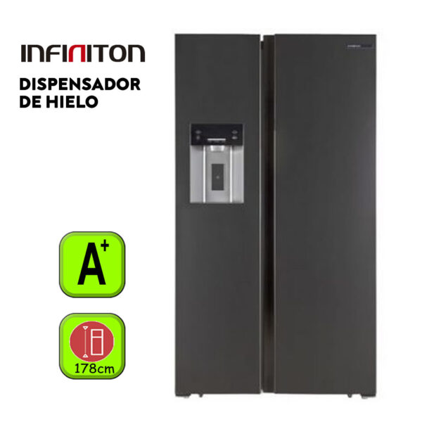 FRIGORIFICO AMERICANO INFINITON DISP HIELO INOX