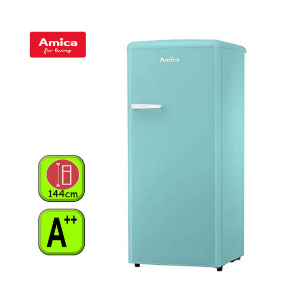 FRIGO AMICA 1P 144X55 A++ RETRO CELESTE