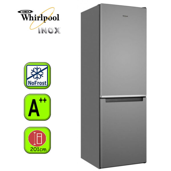 FRIGORIFICO WHIRLPOOL A++ INOX 201X60 NF