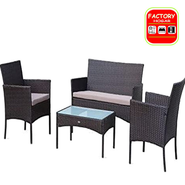 CONJUNTO GARDEN 4PCS RATTAN SINT GRIS