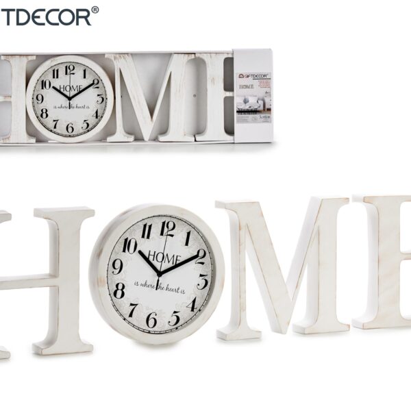 JUEGO HOME RELOJ BLANCO/DORADO