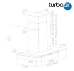 CAMPANA TURBOAIR 90 CM CRISTAL INOX - Imagen 2