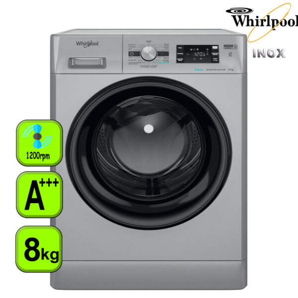 Lavadora Whirpool Inox cargar frontal