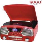 TOCADISCOS SOGO RETRO MULTIMEDIA ROJO