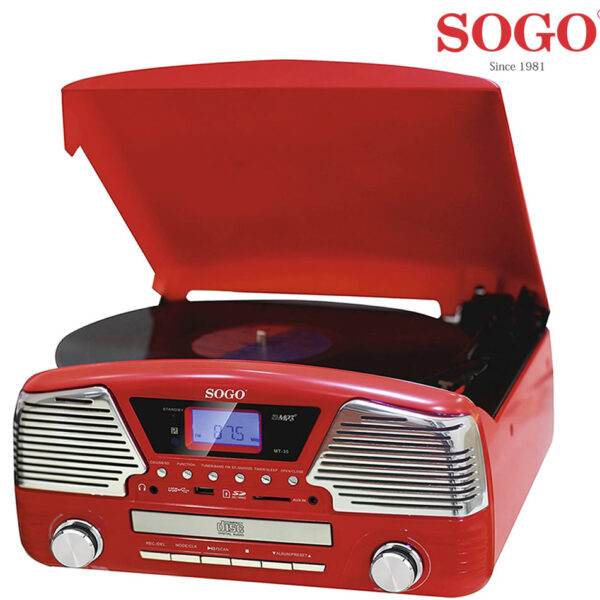 TOCADISCOS SOGO RETRO MULTIMEDIA ROJO