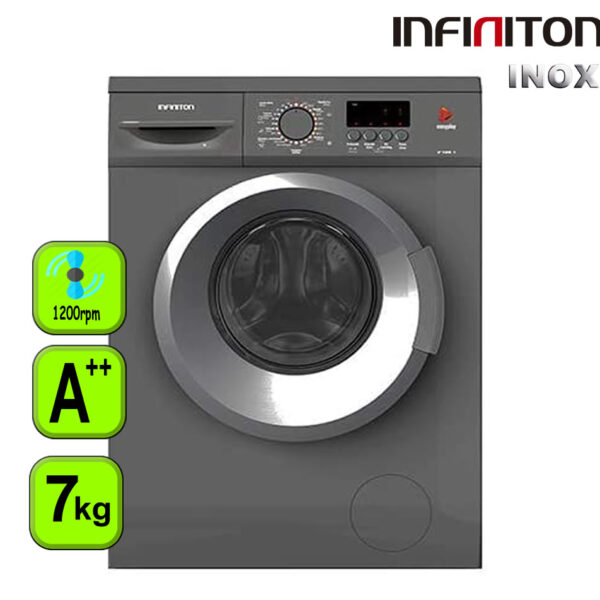 LAVADORA INFINITON 7 KG 1200 RPM A++ INOX
