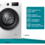 LAVADORA HISENSE 8 KG 1200 RPM A+++ VAPOR - Imagen 4