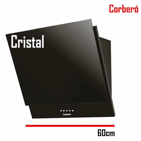 CAMPANA CORBERO CRISTAL NEGRO 60 CM 550 M3/H