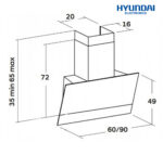 CAMPANA HYUNDAI CRISTAL BLANCO 60 CM - Imagen 2
