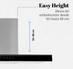 CAMPANA UNIVERSAL B PLANA 90CM FRENTE CRISTAL - Imagen 3