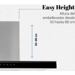 CAMPANA UNIVERSAL B PLANA 90CM FRENTE CRISTAL - Imagen 3