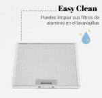 CAMPANA UNIVERSAL B PLANA 90CM FRENTE CRISTAL - Imagen 2