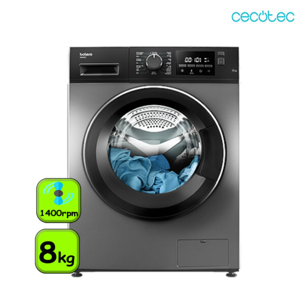 LAVADORA CECOTEC 8 KG 1400 RPM INOX