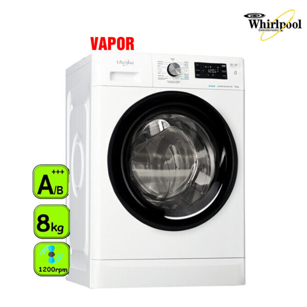 LAVADORA WHIRLPOOL 8 KG 1200 RPM A+++/B VAPOR