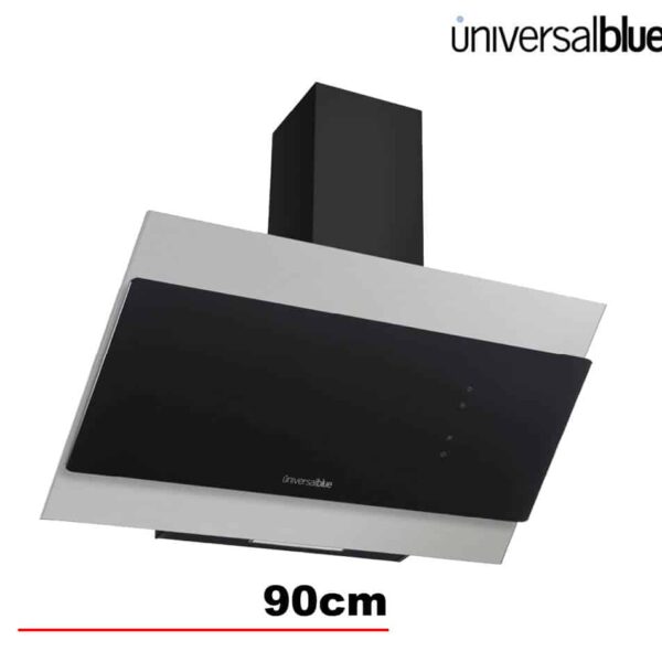 CAMPANA CRISTAL UNIVERSAL B 90 CM NEGRA/INOX