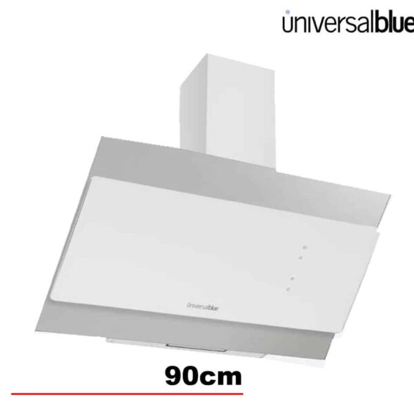 CAMPANA CRISTAL UNIVERSAL B 90 CM BLANCA/INOX