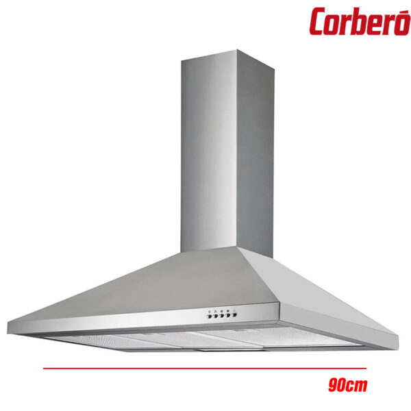 CAMPANA CORBERO 90CM PIRAMIDAL INOX