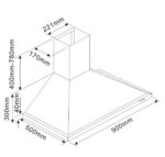 CAMPANA DECORATIVA ORBEGOZO 90CM INOX - Imagen 2