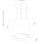 CAMPANA ISLA TURBO AIR 50 CM INOX - Imagen 2