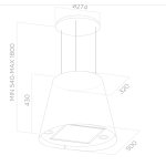 CAMPANA ISLA TURBO AIR 50 CM INOX - Imagen 2