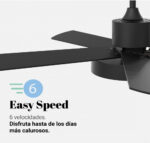 VENTILADOR TECHO UNIVERSAL.B LEVANTE 4048 NEGRO - Imagen 4