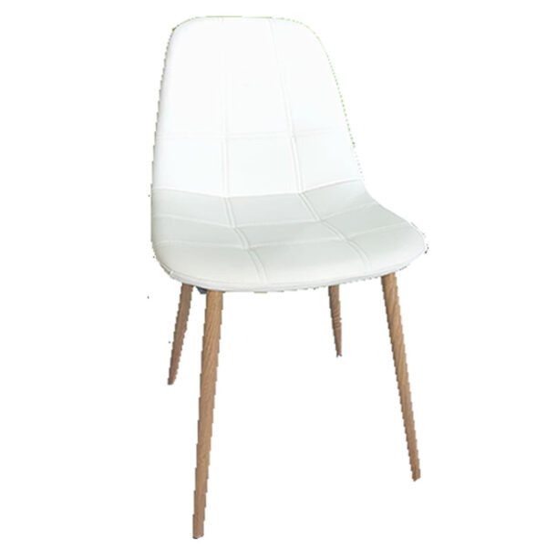 SILLA CUERO CUADROS BLANCA DAISY