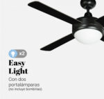 VENTILADOR TECHO UNIVERSAL B. SIROCO 132CM 70W NEGRO - Imagen 2