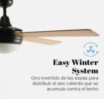 VENTILADOR TECHO UNIVERSAL B. SIROCO 132CM 70W NEGRO - Imagen 3