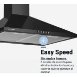 CAMPANA PIRAMIDAL UNIVERSAL B NEGRA 60 CM - Imagen 4