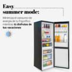 FRIGORIFICO 185X60 NF CRISTAL NEGRO - Imagen 3