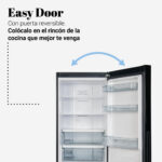 FRIGORIFICO 185X60 NF CRISTAL NEGRO - Imagen 6