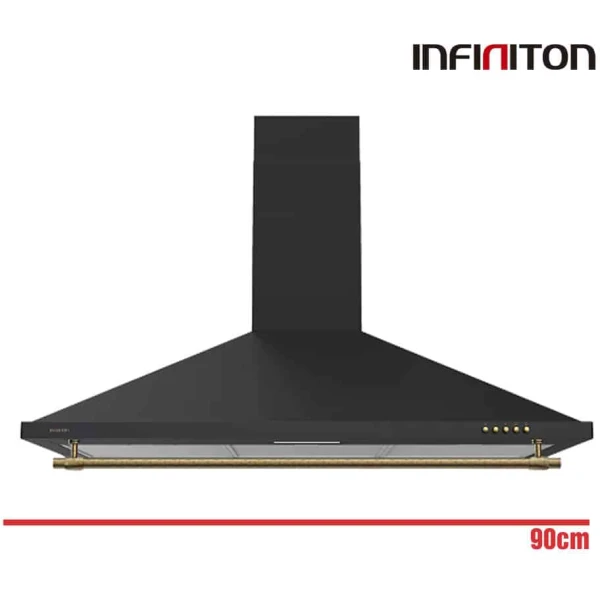 CAMPANA RUSTICA INFINITON 90 CM NEGRA