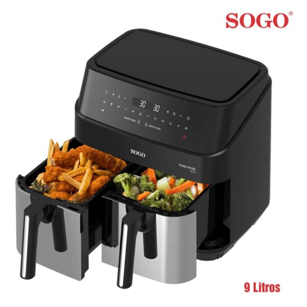 FREIDORA SIN ACEITE SOGO DOBLE 2 X4.5 L 9 L