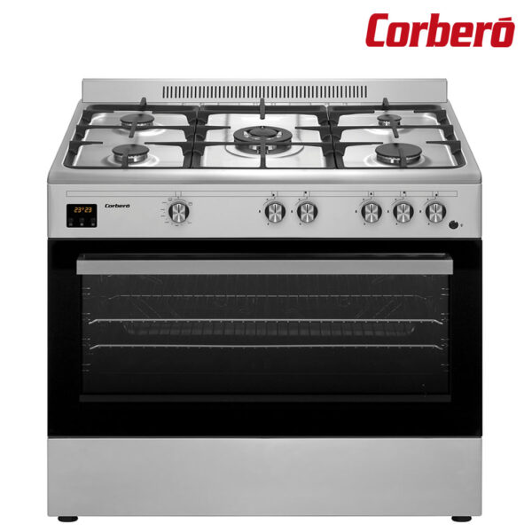 COCINA CORBERO 5F + HORNO 90 CM INOX