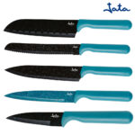 SET 5 CUCHILLOS JATA PUÃ‘O AZUL - Imagen 2