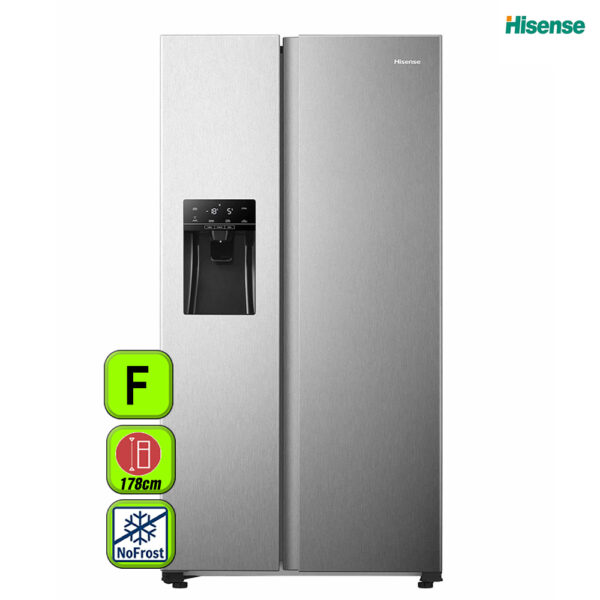 FRIGORIFICO AAMERICANO HISENSE 178X90 DISPE INOX HIELO