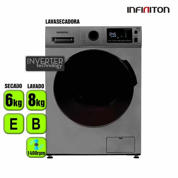LAVA-SECA INFINITON 8+6 KG 1400 RPM INOX