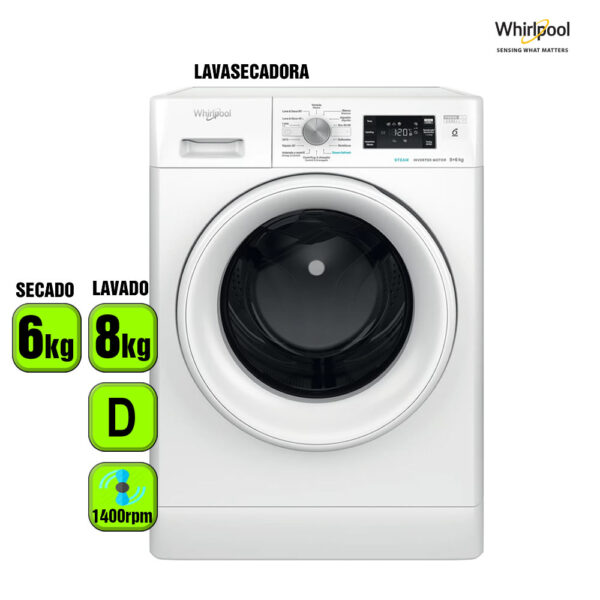 LAVADORA SECADORA WHIRLPOOL 8 + 6 KG 1400 RPM B