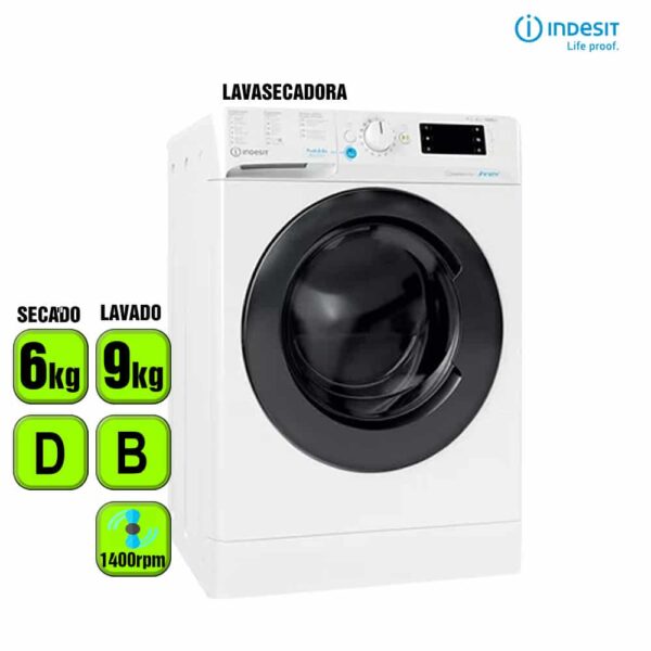 LAVADORA SECADORA INDESIT 9 + 6 1400 RPM