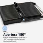GRILL PANINI UNIVERSAL B 750 W NEGRO - Imagen 3