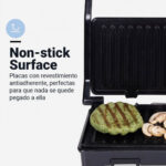 GRILL PANINI UNIVERSAL B 750 W NEGRO - Imagen 4