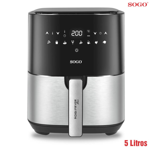 FREIDORA SIN ACEITE SOGO 5 L NEGRA /INOX
