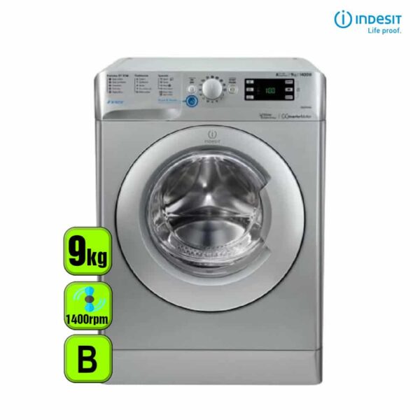 LAVADORA INDESIT 9 KG 1400 RPM CLASE B SILVER