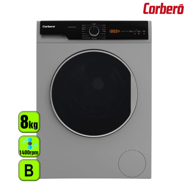 LAVADORA CORBERO 8 KG 1400 INOX B INV VAPOR